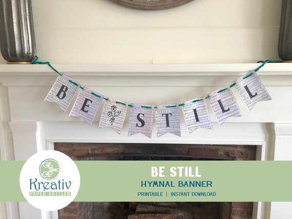 Be Still Banner Printable Hymnal Pages Easter Christian | Etsy