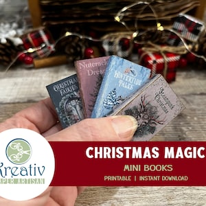 Minilivros mágicos de Natal, contos de inverno, sonhos de quebra-nozes, fadas de Natal, Natal Steampunk, amante de livros, presente de livro, para impressão