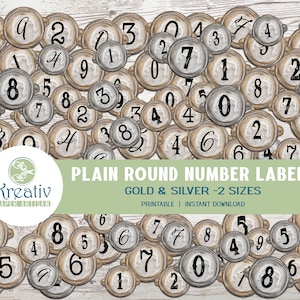 Round Number Labels, Vintage Numbers, Steampunk, Nameplates, Shabby Ephemera, Embellishments, Scrapbooking, Junk Journal, Printable