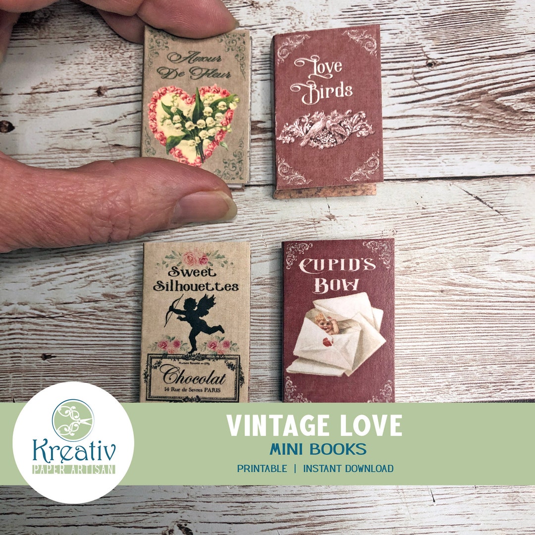 Valentine's Mini Books, Love Mini Books, Junk Journal, Vintage Love ...