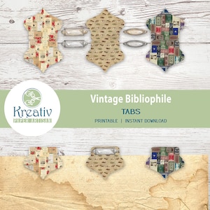 Druckbare Tabs, Vintage Bibliophile, Buchseiten, Vintage Bücher, Lesung, Rosen, Collage, Junk Journals, Ephemera, Page Tab
