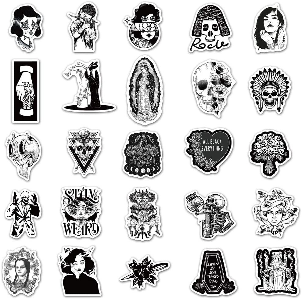 Girl Gothic Stickers Sticker Packs Hydroflask Stickers | Etsy