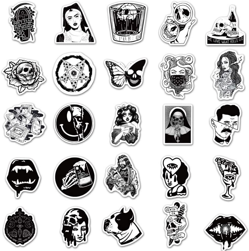 Girl Gothic Stickers Sticker Packs Hydroflask Stickers | Etsy