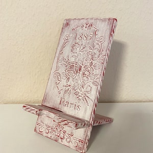 Wooden mobile phone holder, holder for smartphone, tablet