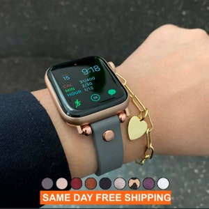 Slim Apple Watch Leather Band 41mm 38mm 42mm 45mm 49mm, Slim Leather Apple Watch for Women, Suitable for Series Ultra 2 9 8 7 6 5 4 3 2 1 image 1