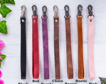 Leather Keychain Wristlet Strap for Phone Cases, Bags, Purses and Many More, iPhone Samsung Case Strap, Key Chain Strap, Personalized Gift