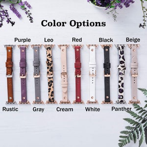 Slim Apple Watch Leather Band 41mm 38mm 42mm 45mm 46mm 49mm, Slim Leather Apple Watch for Women, For Series 11 10 9 8 7 6 5 4 3 2 1 Ultra SE