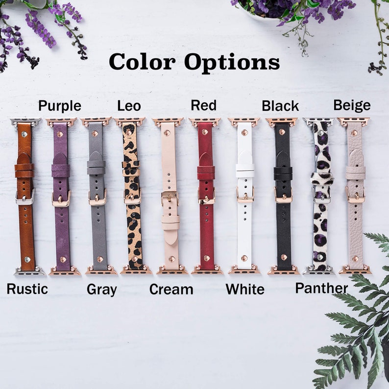 Slim Apple Watch Leather Band 41mm 38mm 42mm 45mm 46mm 49mm, Slim Leather Apple Watch for Women, For Series 11 10 9 8 7 6 5 4 3 2 1 Ultra SE