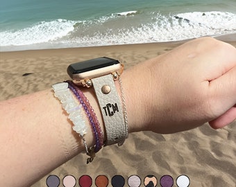Apple Watch Leather Band 40mm 41mm 38mm 42mm 44mm 45mm 49mm, Slim Watch Strap Christmas Gift for Women,Band for Series Ultra 8 7 6 5 4 3 2 1