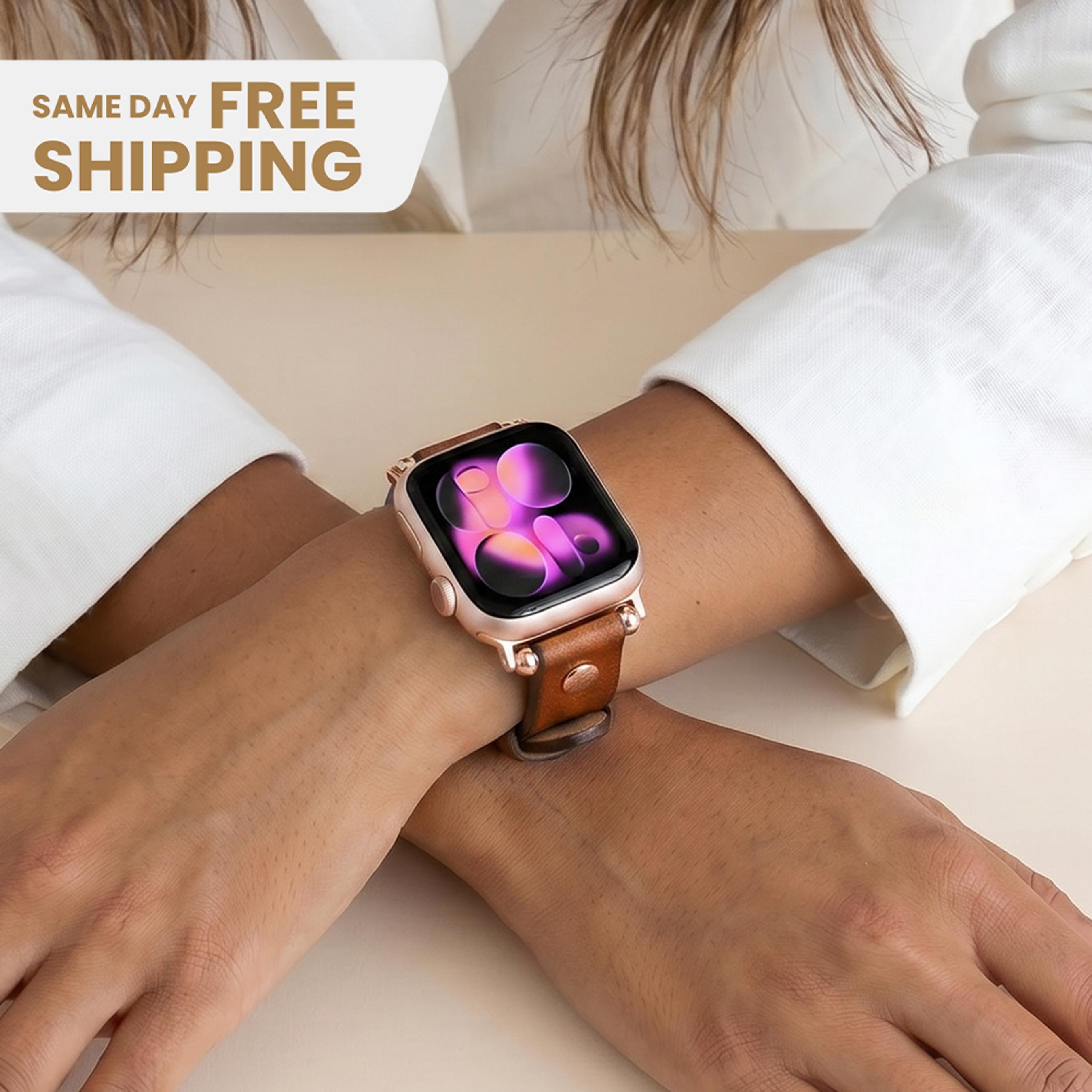 Rustic Leather Apple Watch Band: Vintage Iwatch Strap  display picture 3