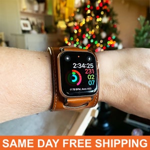Apple Watch Band Men, Apple Watch Band Women, Leather Apple Watch Strap, Personalized Handmade Christmas Gifts for Her Him,iWatch Bands Gift