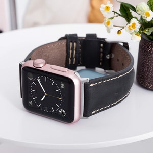 Custom Apple Watch Ultra 2 Bands, Apple Watch Band Men, Personalized Leather Apple Watch Band Women Gift, iWatch Armband Christmas Gifts Him
