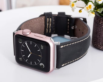 Custom Apple Watch Ultra 2 Bands, Apple Watch Band Men, Personalized Leather Apple Watch Band Women Gift, iWatch Armband Christmas Gifts Him