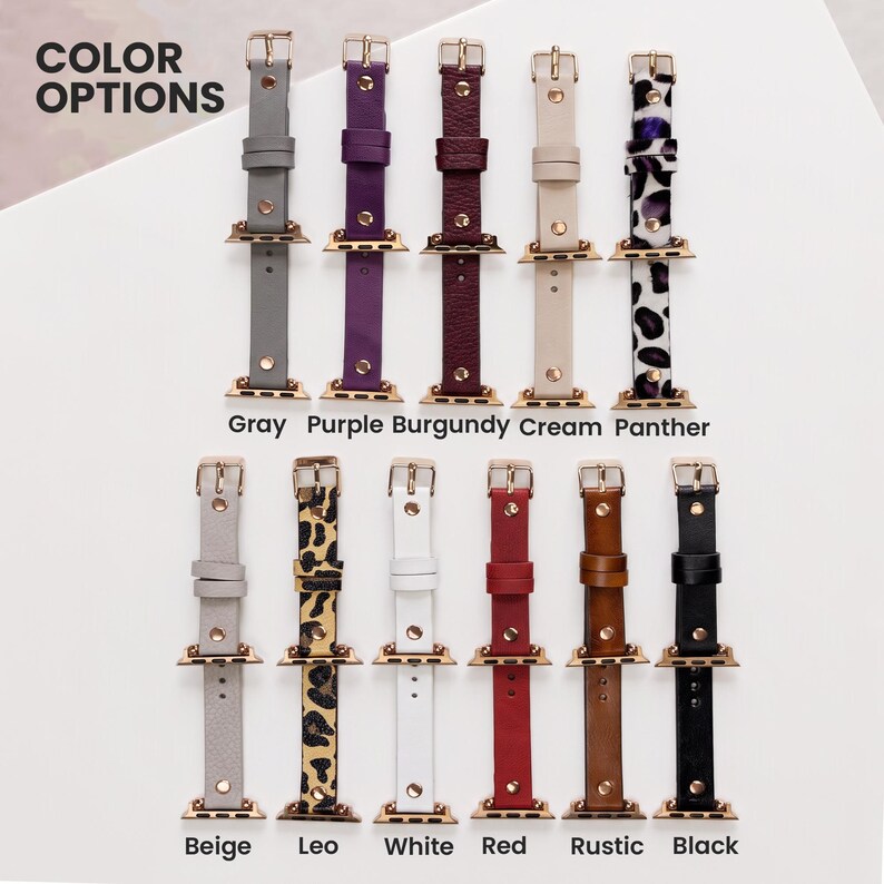 Leather Apple Watch Band: Minimal Strap for Women, Classic iWatch Band, Everyday Watch Strap