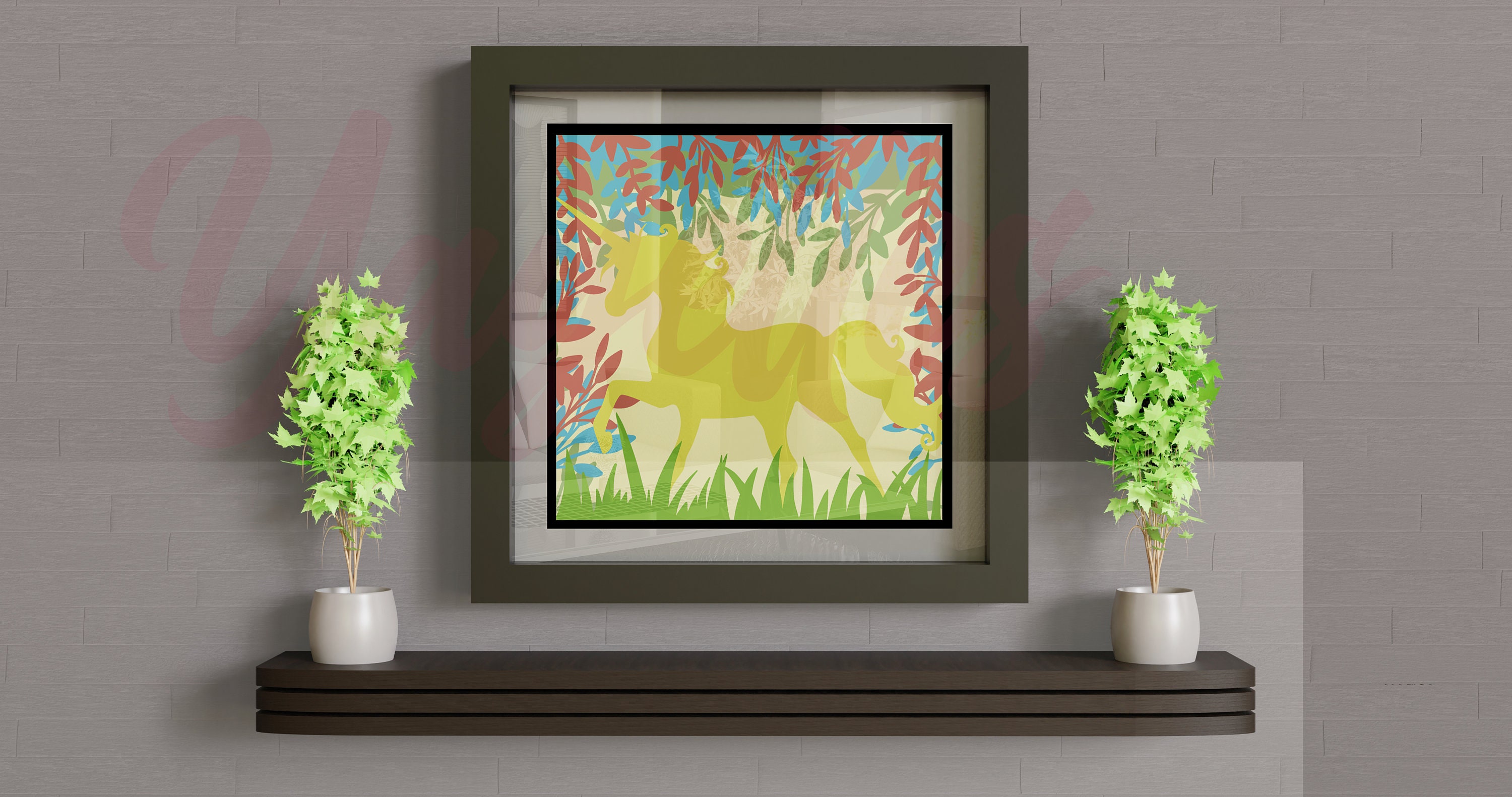 Unicorn Shadow Box SVG 3d papercut SVG plantilla de arte | Etsy