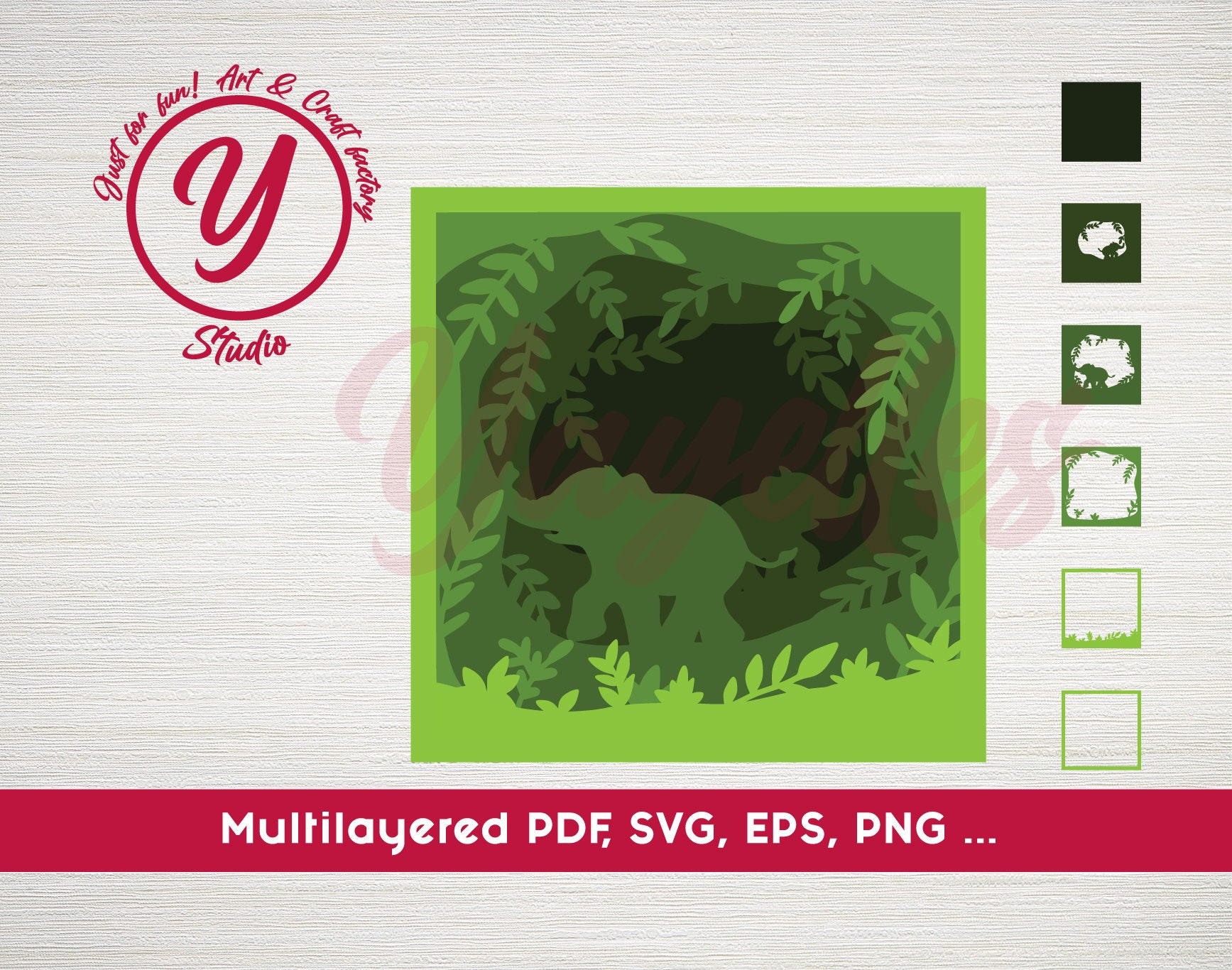 Elephant Shadow Box SVG 3d Papercut SVG Paper Art Template - Etsy UK