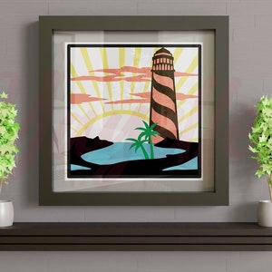 Download Lighthouse Shadow Box SVG 3d papercut SVG paper art | Etsy