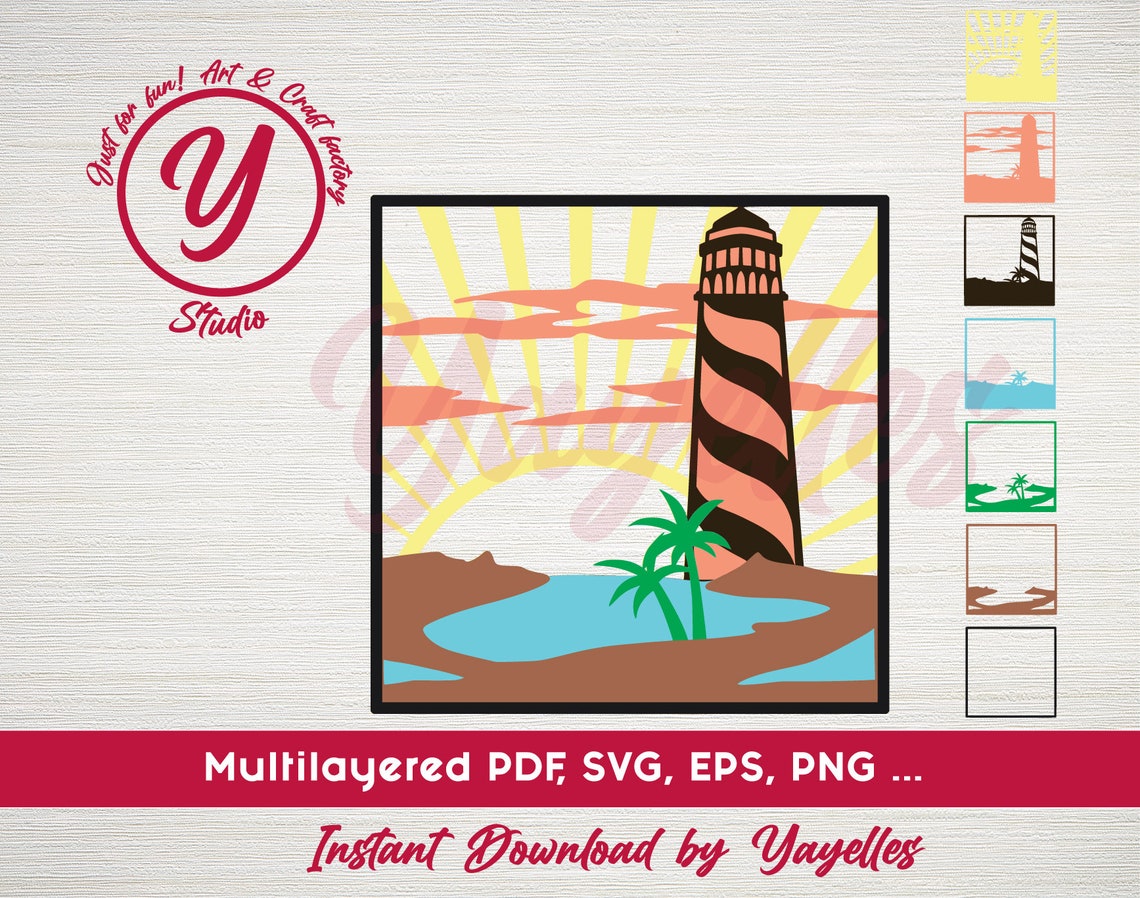 Download Lighthouse Shadow Box SVG 3d papercut SVG paper art | Etsy