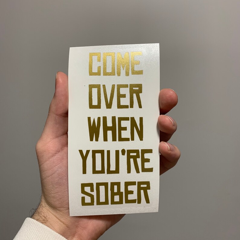 Come Over When You're Sober Vinyl Window Decal Car Sticker Etsy