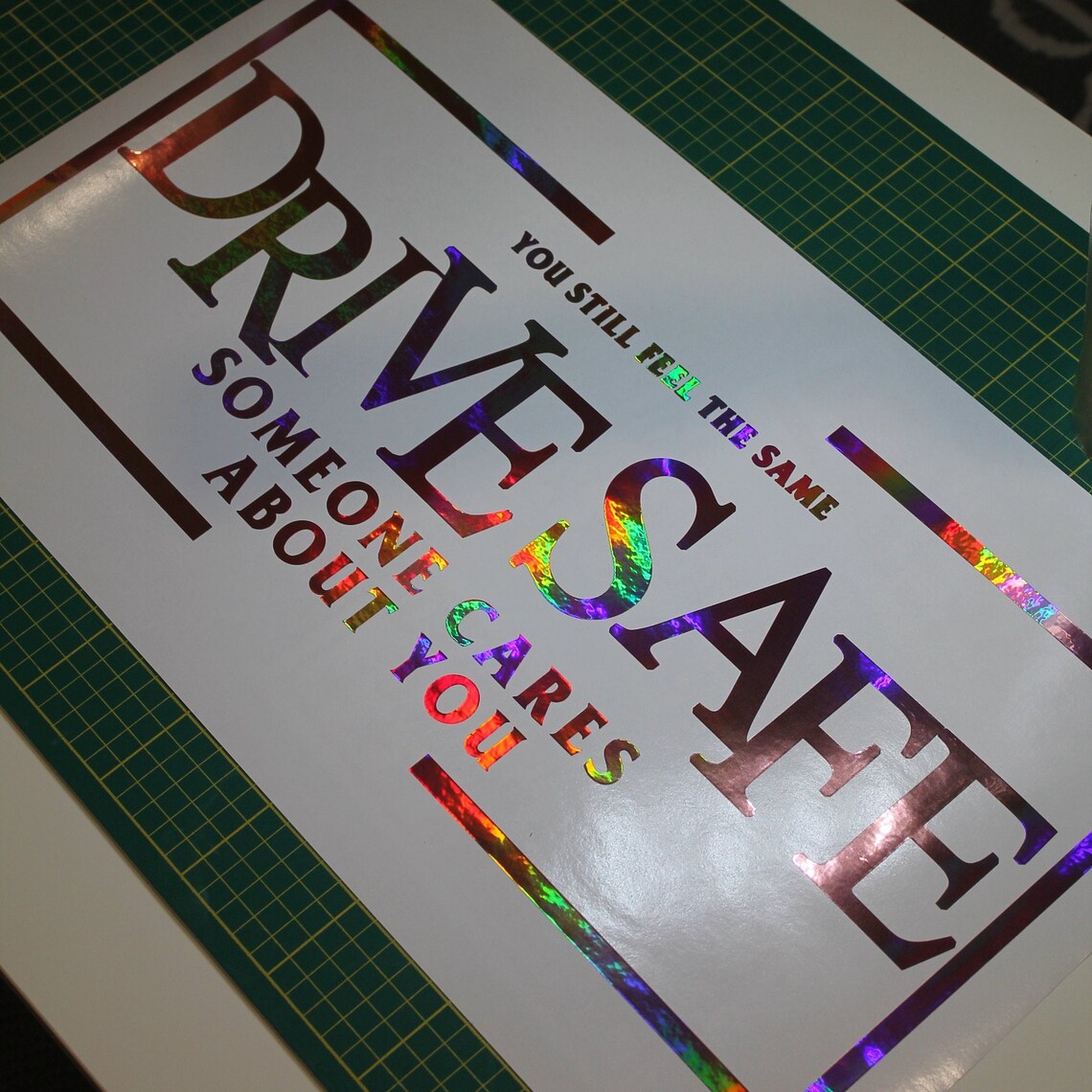 DRIVE SAFE BANNER Someone Cares About You Vinyl Window Decal Etsy