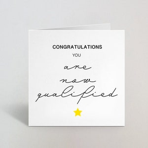 Gefeliciteerd U bent nu gekwalificeerd Nieuwe baan Promotie Verpleegster Loodgieter Leraar Examens Cursus Wenskaart voor Hem Haar UK Made