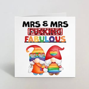 Mrs And Mrs F****** Fabelhafte Karte - Lustige Lesbische Hochzeitskarte - Freche Karte - Lustige Verlobungskarte - Lustige Karte für besonderes Paar