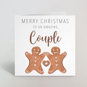 Feliz Navidad a una increíble tarjeta de pareja - Linda pareja gay Pan de jengibre Tarjeta de felicitación - Tarjeta de Navidad para pareja Hijo Hermano Primo Reino Unido Hecho