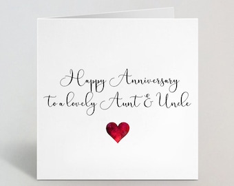 Happy Wedding Anniversary Aunt Uncle Auntie Uncle Wedding Anniversary Card Anniversary Card For A Lovely Aunt And Uncle UK Made