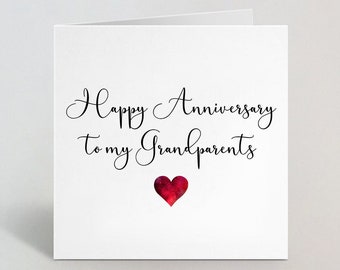 Buon anniversario ai miei nonni - Biglietto di anniversario di matrimonio - Biglietto di anniversario per Nan Nonno Nonno Nanna Nana Regno Unito Made