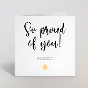 Tarjeta personalizada tan orgullosa de ti - Calificado nuevo promoción laboral Enfermera fontanero profesor Exámenes Tarjeta de felicitación del curso - para él su Reino Unido Made