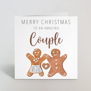 Feliz Navidad a una increíble tarjeta de pareja - Linda pareja Tarjeta de felicitación de pan de jengibre - Tarjeta de Navidad para pareja Cuñado Cuñado Reino Unido Hecho