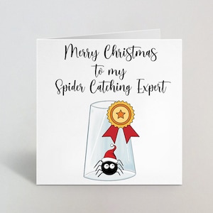 Joyeux Noël à mon expert en capture d’araignée - Drôle de blague Carte de vœux de Noël pour lui Petit ami Mari Papa Père Ami - Uk Made