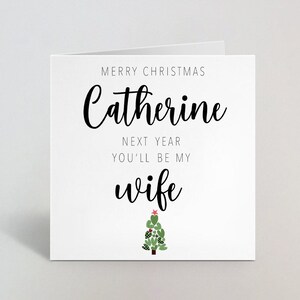 Tarjeta de Navidad personalizada para el próximo año You'll Be My Wife - Tarjeta de felicitación para la prometida - Tarjeta de Navidad para la pareja de la prometida - Tarjeta para ella