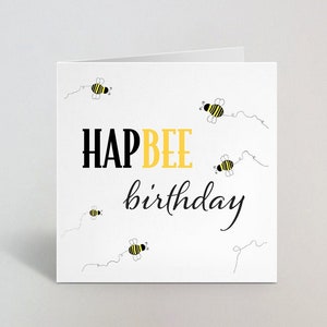 Hap-Bee Joyeux anniversaire carte pour lui son amour abeilles