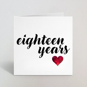 Dieciocho años 18º aniversario de boda Caligrafía Cursiva Cuaderno de boceto Amor Saludo Marido Esposa Pareja Cónyuge Novio Reino Unido Hecho