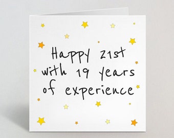 Feliz 21º con 19 años de experiencia Divertida tarjeta de cumpleaños número 40 para él Su tarjeta de felicitación de cumpleaños Cuarenta y 40