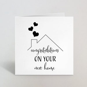 Gefeliciteerd met uw nieuwe huis - kaart voor koppel, verhuiskaart, eerste huis, nieuw huis felicitatieskaart voor broer zus moeder vriend - UK made