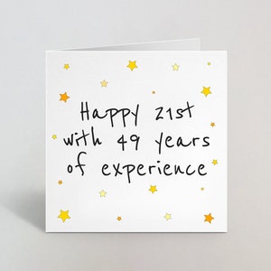 Happy 21st With 49 Years Of Experience Funny 70th Birthday Card for Him Her Greeting Birthday Card Seventy 70 UK Made