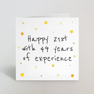 Joyeux 21ème avec 49 ans d’expérience Drôle de carte d’anniversaire de 70 pour lui Sa carte d’anniversaire de vœux soixante-dix 70 UK Made