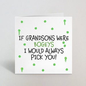 Si les petits-fils étaient des bogeys, je vous choisirais toujours drôle Carte de petit-fils pour lui Rude Comédie Humour Carte d’anniversaire