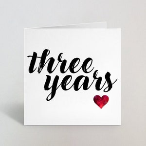 3年目 結婚3周年 カリグラフィー 筆記体 スケッチ カード 愛の挨拶 夫 妻 パートナー 配偶者 ボーイフレンド ガールフレンド 英国製