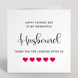 Choisissez le destinataire - carte de voeux pour la fête des pères pour mari/fiancé/petit ami - carte de remerciement d'avoir pris soin de nous - fabriquée au Royaume-Uni