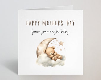 Happy Mothers Day From Your Angel Baby - Mothers Day Card For Mum, Mummy, Mother, Her From Child, Daughter, Son - UK Made