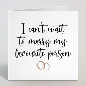 No puedo esperar para casarme con mi persona favorita Caligrafía Tarjeta de boceto Boda Amor Saludo prometido Esposa Ser marido para ser lindo Reino Unido Hecho