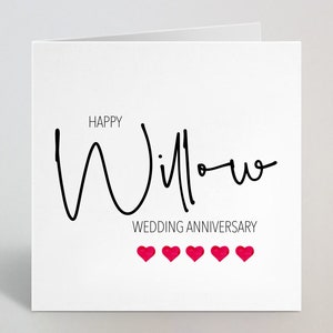 Happy Willow Wedding Anniversary - 9th Nine Years Married Card For Couple - 9th Anniversary Card Sister Friend Brother Dad Mum - UK Made