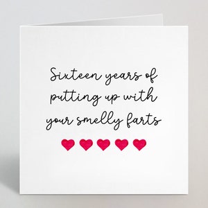 Années personnalisées de supporter votre carte d’anniversaire Smelly Farts - 1er, 2e, 5e, 10e anniversaire Carte Mari Femme Petite amie - Fabriqué au Royaume-Uni