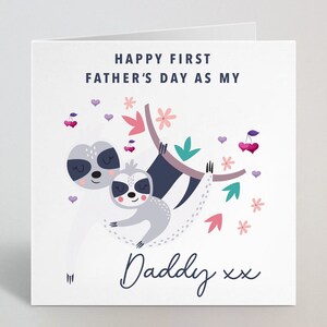 Choisissez le destinataire - Bonne fête des premiers pères comme mon... Carte de vœux - Carte de fête des pères paresseux mignon pour papa papa grand-père lui - UK Made
