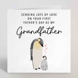 Choisissez le destinataire - Le jour de votre première fête des pères... Carte de vœux - Carte de fête des pères mignon pingouin pour papa papa grand-père lui - UK Made
