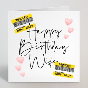 Carte de vœux personnalisée à réduction de joyeux anniversaire - Carte effrontée de blague drôle réduite pour petit ami, mari, femme, papa, maman - Fabriqué au Royaume-Uni