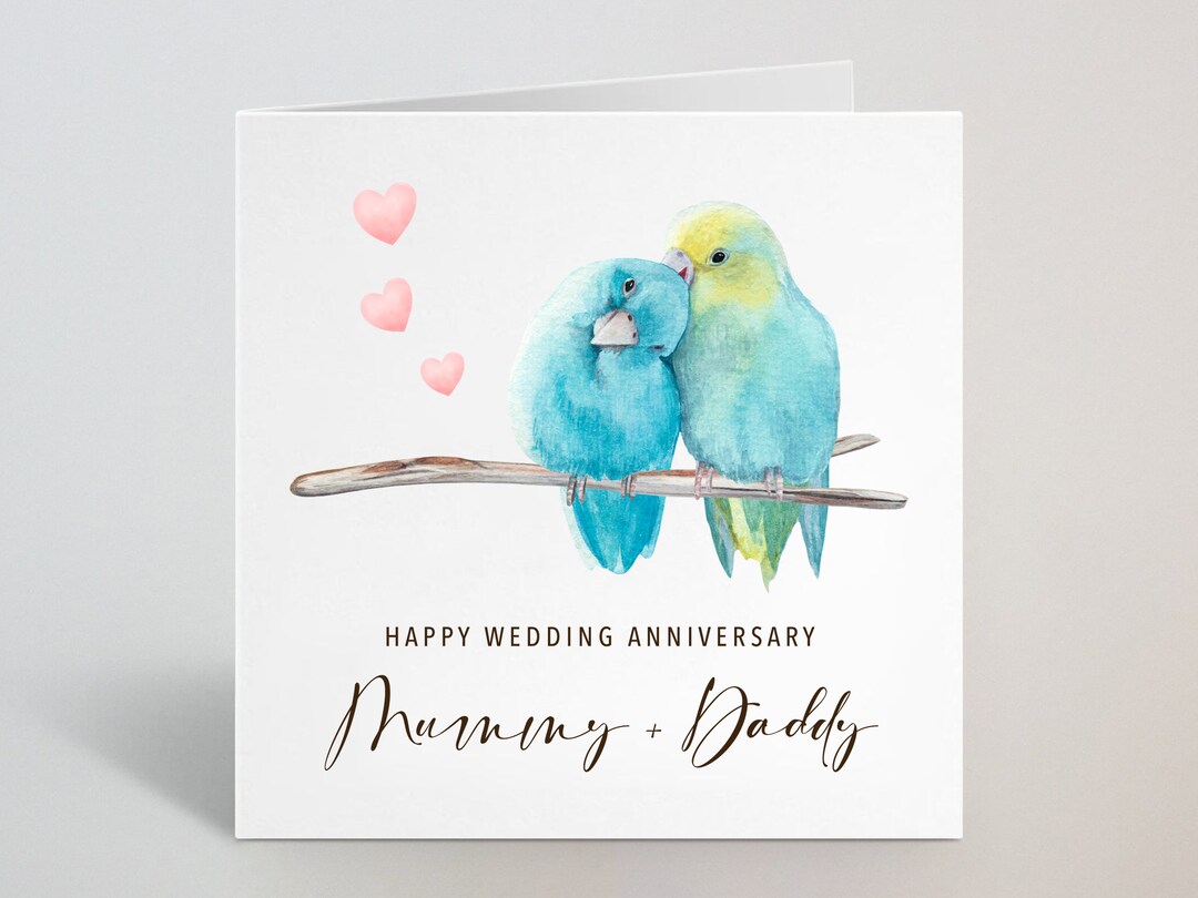 Personalised Happy Wedding Anniversary Card - Custom Romantic Love ...